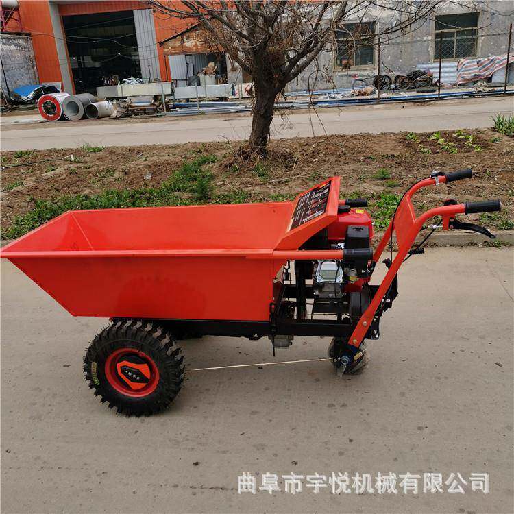 汽油手推车便携式建筑翻斗车沙子水泥搬运车