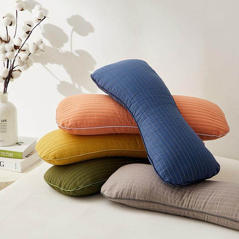 荞麦皮枕头长条儿童砂洗骨头枕睡觉用夹腿抱枕2024新款低枕不塌陷