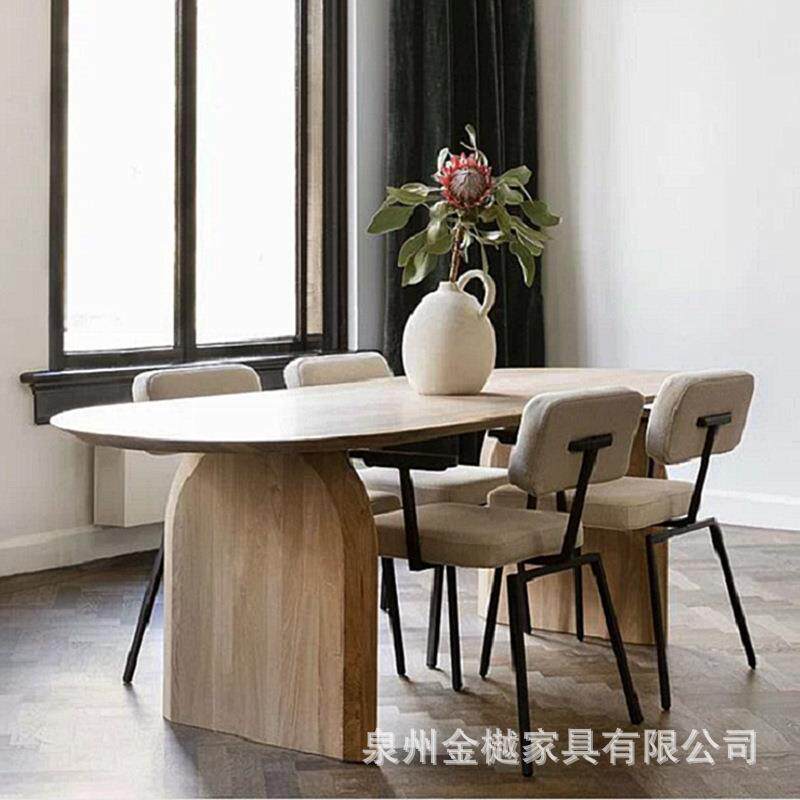 北欧亚克力实木餐桌小户型客厅悬浮吃饭桌民宿公寓特色餐桌椅组合