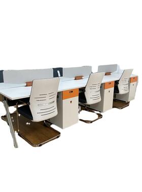 ll职员办公桌椅组合白色简约现代公司四人工位4人2员工桌办公室家