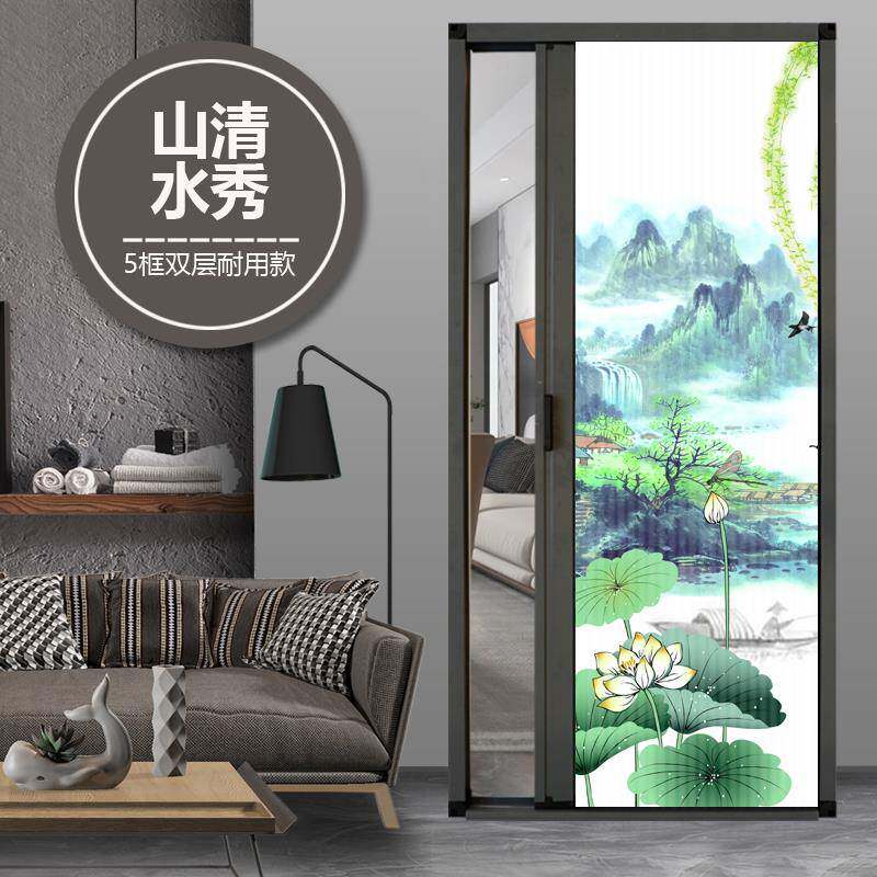 K8蜂巢折叠门隔断隐形推拉移门厨房卧室衣柜暗门移动门帘防风保温
