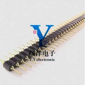 单排针2.54MM间距单排圆孔排针圆排针单排1 40P镀金100条
