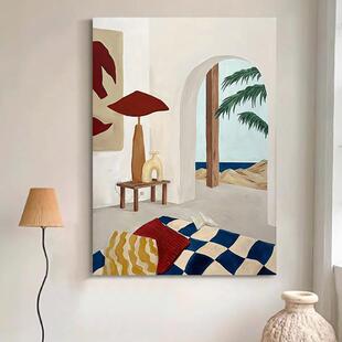 马蒂斯抽象派客厅沙发装 饰画玄关空间艺术壁画古风油画小众挂画