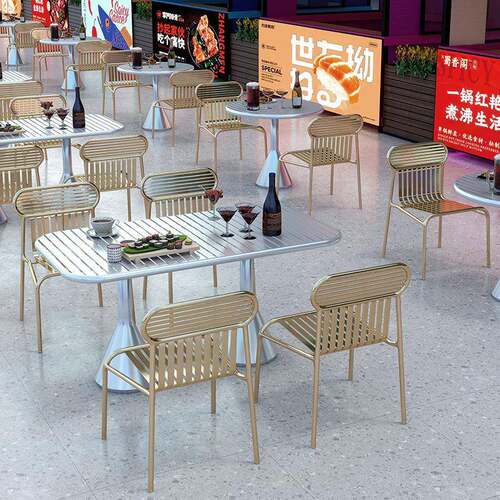 网红户外桌椅组合别墅庭院大露台阳台别院小圆桌铁艺奶茶店室外椅
