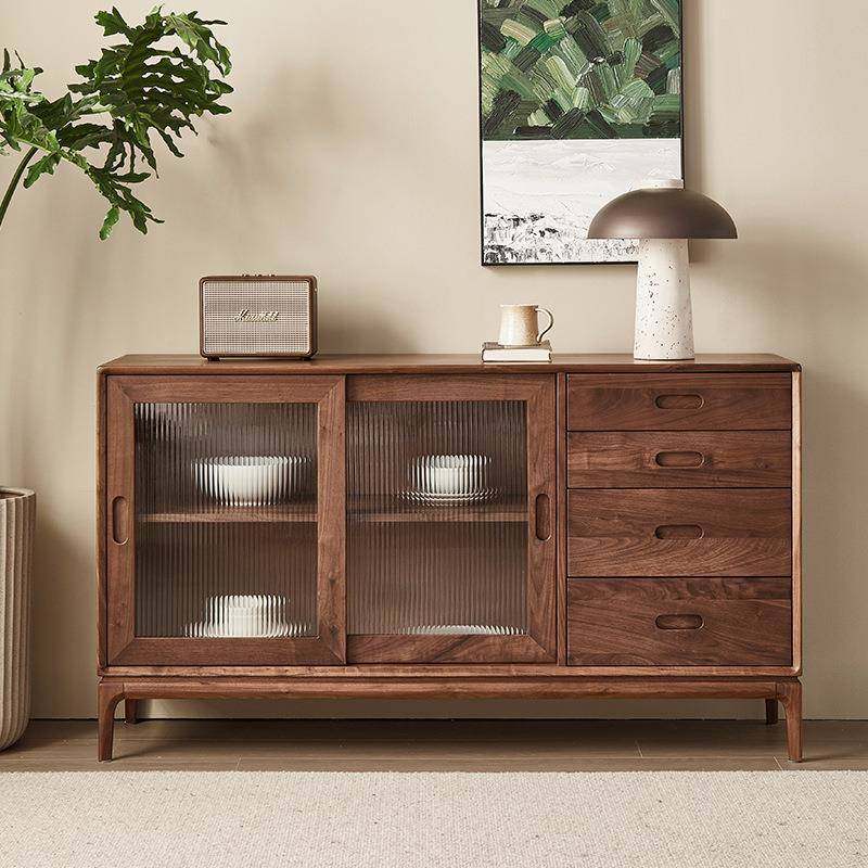 黑胡桃木餐边柜现代简约厨房边柜北欧储物柜全实木茶水柜收纳家用,纺织面料/辅料/配套,纺织机械配件,淘宝优惠券,粉丝福利购,淘宝优惠卷