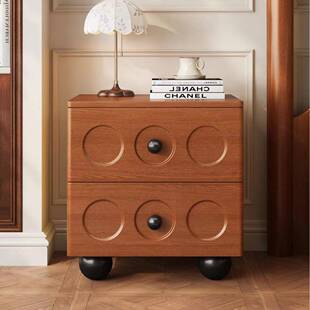 复古实木床头柜小户型多尺寸边柜2025卡农床边抽屉柜多可选柜子