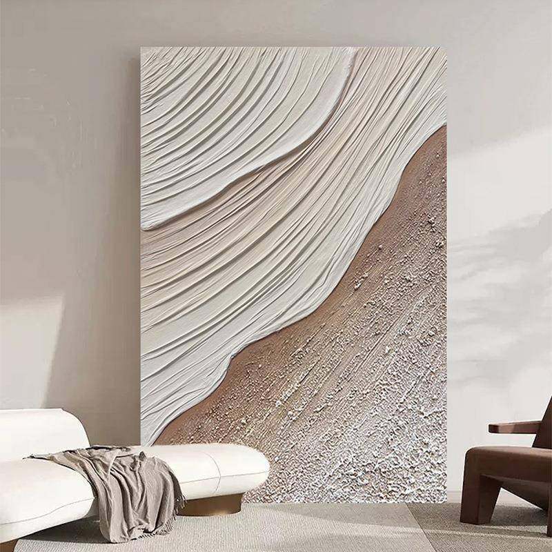 高级感轻奢纯手绘油画抽象布艺立体肌理画客厅落地装饰画《踏浪》,收纳整理,烫衣板及配件,淘宝优惠券,粉丝福利购,淘宝优惠卷