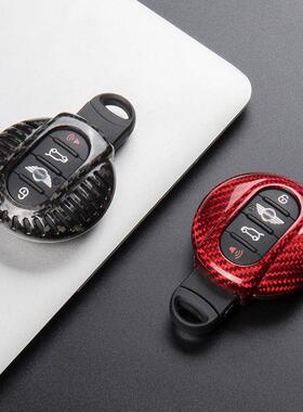 适用于宝马迷你MINI碳纤维钥匙壳玻璃纤维miniF56F55F54保护套扣