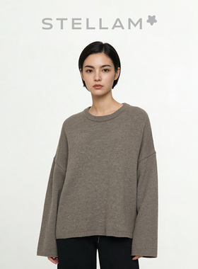 STELLAM女装 WORLD 圆领羊毛针织上衣