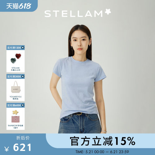 STELLAM|100%有机棉T恤女极简纯棉短袖亲肤透气显瘦百搭上衣-ORRI