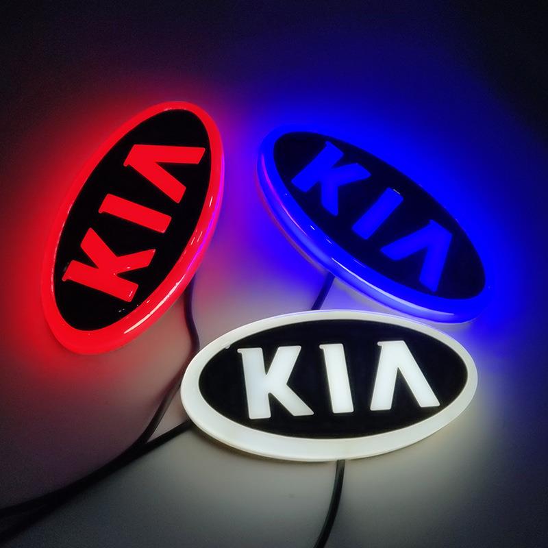 适用于起亚发光标KIAMORNING尾灯LED灯冷光发光车标灯4D车标灯