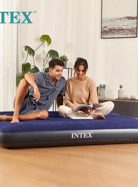 INTEX64759深蓝双人加大线拉空气床充气床垫家居户外用