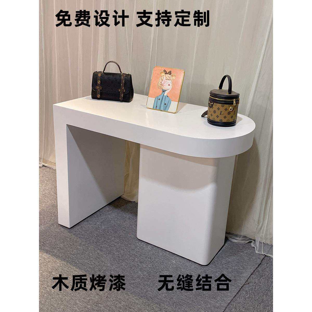 木质烤漆服装店中岛台前台展示桌商用展示台陈列柜橱窗流水台柜台