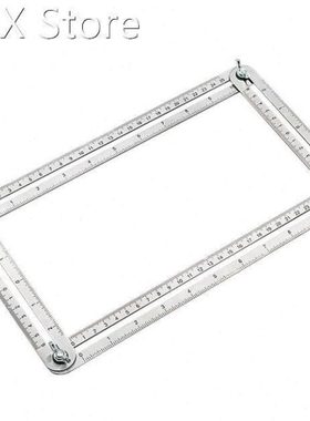 1PCS Stainless Steel Foldable Multi Angle Ruler Template Too