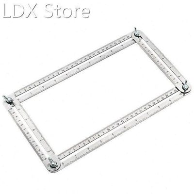 1PCS Stainless Steel Foldable Multi Angle Ruler Template Too