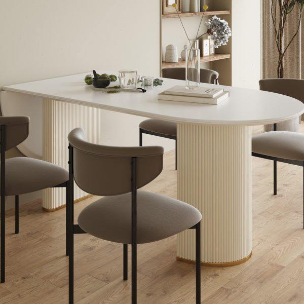 可折叠伸缩岩板椭圆形餐桌椅组合轻奢小户型现代简约中岛台吃饭桌,住宅家具,岩板餐桌,淘宝优惠券,粉丝福利购,淘宝优惠卷