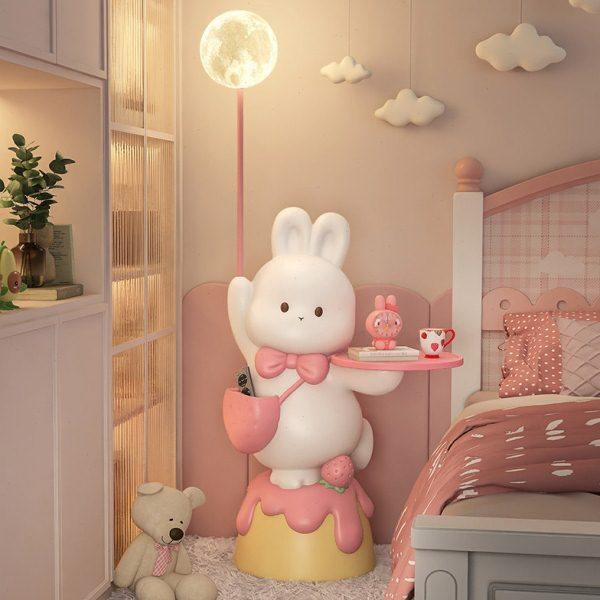 可爱兔子边几客厅儿童卧室沙发旁边大型落地摆件床头柜落地灯一体,家居饰品,落地摆件,淘宝优惠券,粉丝福利购,淘宝优惠卷