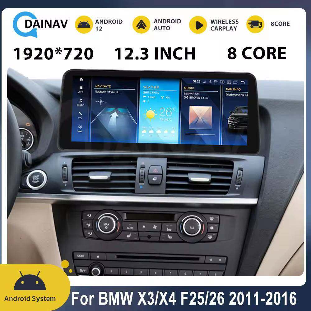 适用于宝马BMWX3X4F25F26改装智能安卓12.3寸导航一体机