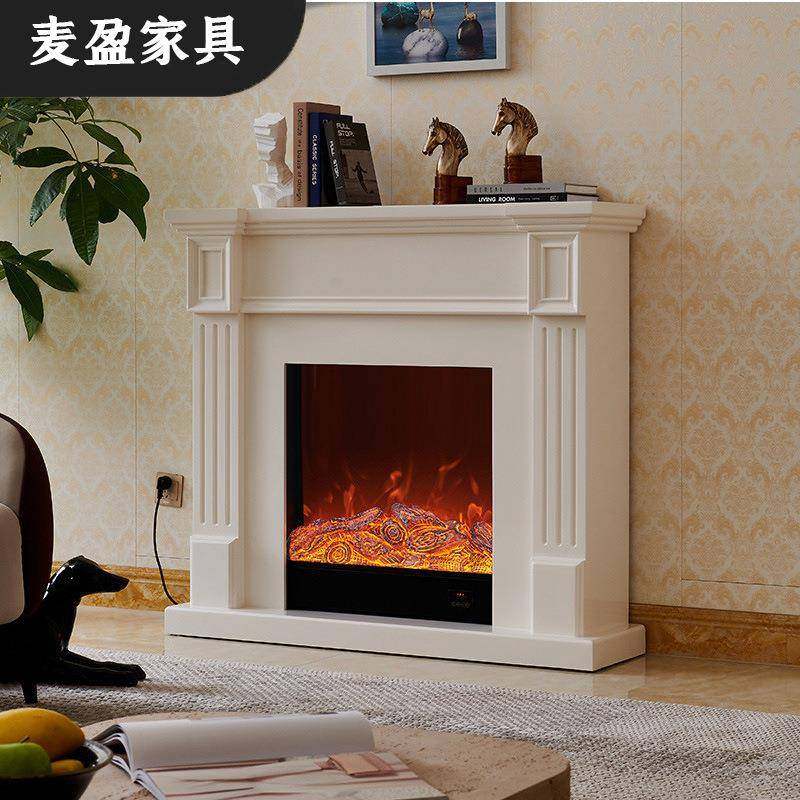 1.2米简约法式实木壁炉装饰柜家用客厅仿真火焰取暖电子壁炉室内