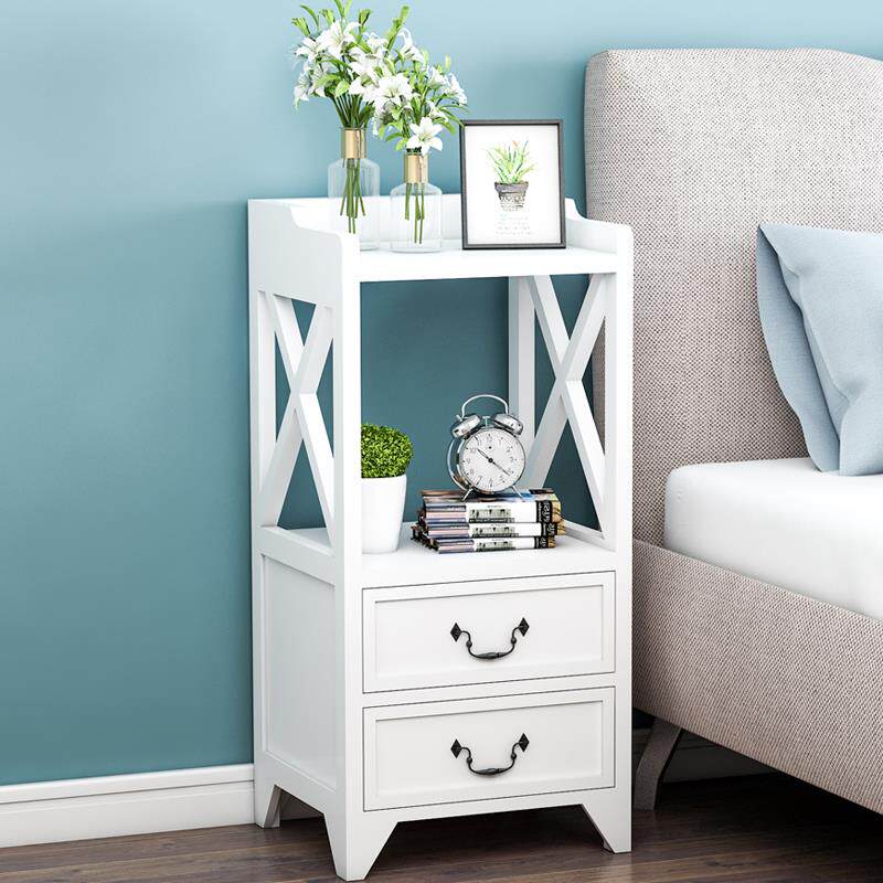 8V简欧收纳床头柜实木加宽简约小柜子创意卧室窄柜欧式25cm床柜迷