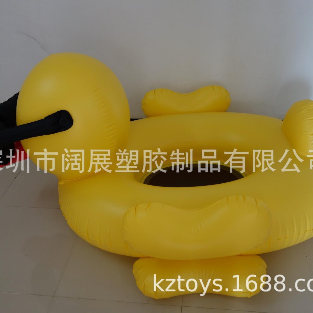 现货充气网布大黄鸭大嘴鸭坐骑浮排浮床PVC网布大黄鸭带墨镜