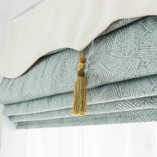 u出罗马帘免打孔北欧简约现代遮光卷帘百叶帘棉麻升降窗帘成品现