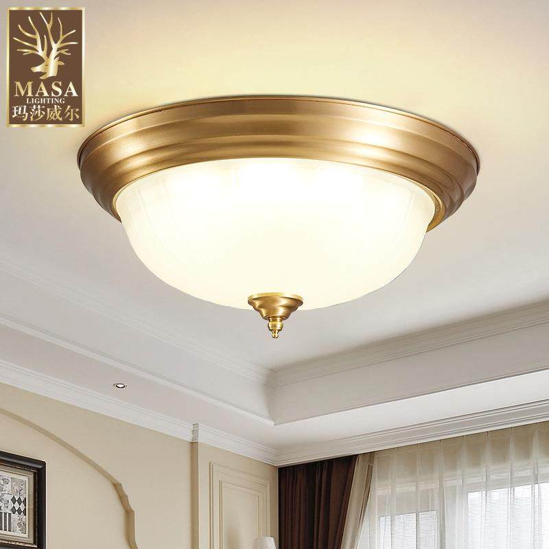 全铜欧式吸顶灯客厅书房卧室led灯简约现代美式玄关过道入户灯具