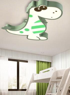 儿童房灯吸顶灯现代简约卧室灯男孩女孩绿色恐龙创意LED温馨灯具