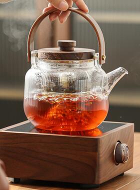 玻煮茶家壶烧水泡tb-70816茶壶电炉耐高温用养生花茶具套装提梁璃