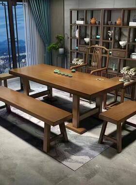 实几木大板茶桌组合ZCY茶一体一整套装办公室泡茶简约茶中式台椅