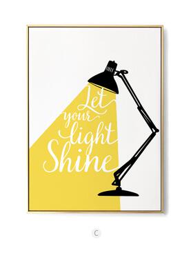 现代简约卡儿童房黄色台灯卧室床头玄关装饰画台通黄色灯艺创意术