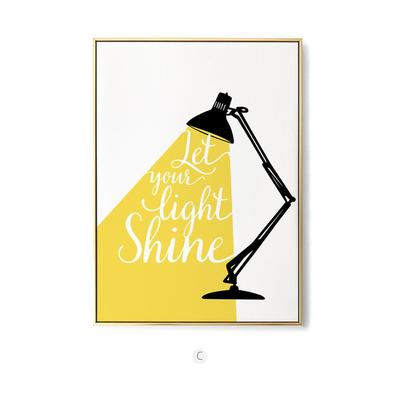 现代简约卡儿童房黄色台灯卧室床头玄关装饰画台通黄色灯艺创意术