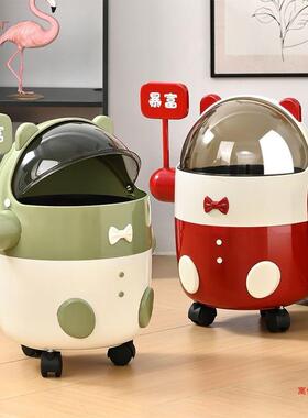 SCW客厅垃圾意桶高爱颜值创卡通纸篓卧室可大号收垃圾纳筒