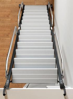 便梯家用内折叠室梯DD101678铝合金加厚阁楼梯子移动携爬楼梯多功