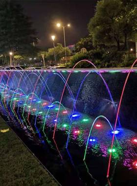 光喷泉跳泉喷花柱菇雪松MVG扇形蘑涌泉万向双层多头层波音乐酒店