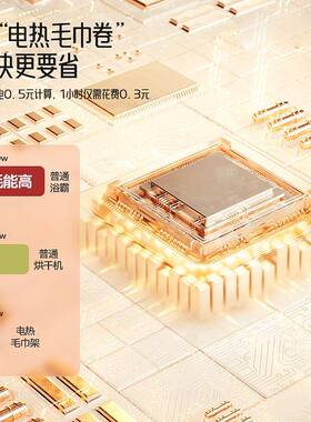 置智电能热毛巾杆毛GTO烘巾架碳纤维加热干浴室卫生间恒温浴巾物