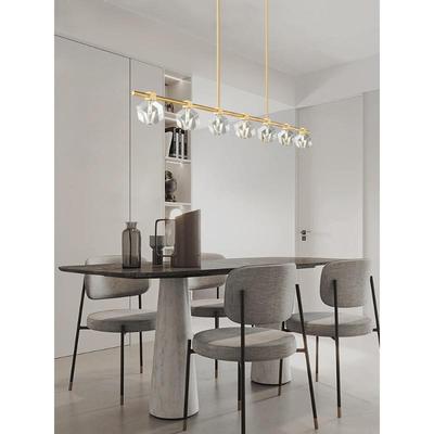 意中式全铜水晶餐厅灯简约现代大气师设计吧台轻奢广东286山灯吊