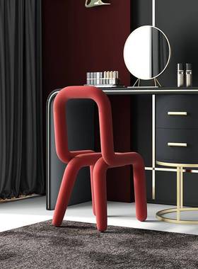 妆设管计师艺术代简约个性餐椅创意造型网红色彩化异形现97966弯