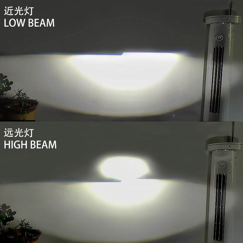 插透款H4镜LH4ED灯泡鱼眼直车灯远近一体改装车摩托踏板车汽前大