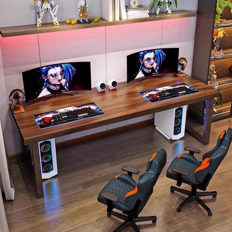 实木双人电脑板桌台式家用电桌简桌GN658约卧室大书工作竞台两人