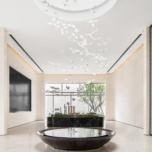 385创酒意店大飞鸟翅厅膀玻璃吊灯民宿装饰空中挂饰商场售部装楼