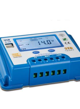 ST6照太阳KEU能板控制器20A智能明12V24VWM光P伏充电控制器