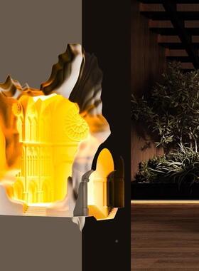 入式石膏壁灯创意内客厅墙沙45034发嵌式角灯民嵌宿过道走廊装饰