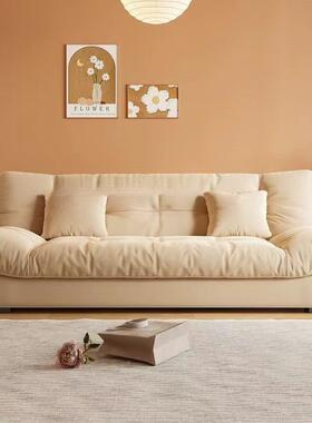 腾朵云型布艺沙发床可折叠两用客厅万小户多DYL功能三人位直排奶油