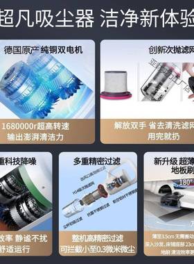 德国无线吸尘器大力家率用车载XRL手持超静功音除螨吸宠物吸拖一
