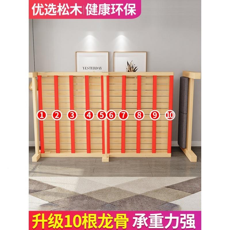 折叠实木床1.5米m加厚双人床1.PVK8经济型1家.2用单床0.8人m现代