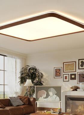 法式中古桃吸顶灯卧室灯复古美式胡57728木纹全光房护眼书轻奢风