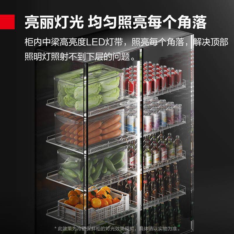 徳玛仕风无商型用冷藏柜大蔬菜保鲜柜立式展463示柜饮料霜冰箱冷