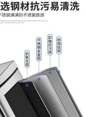 不锈钢双层垃公圾桶商办室卫生用带盖QRS大号间桶50L方形擦手纸桶