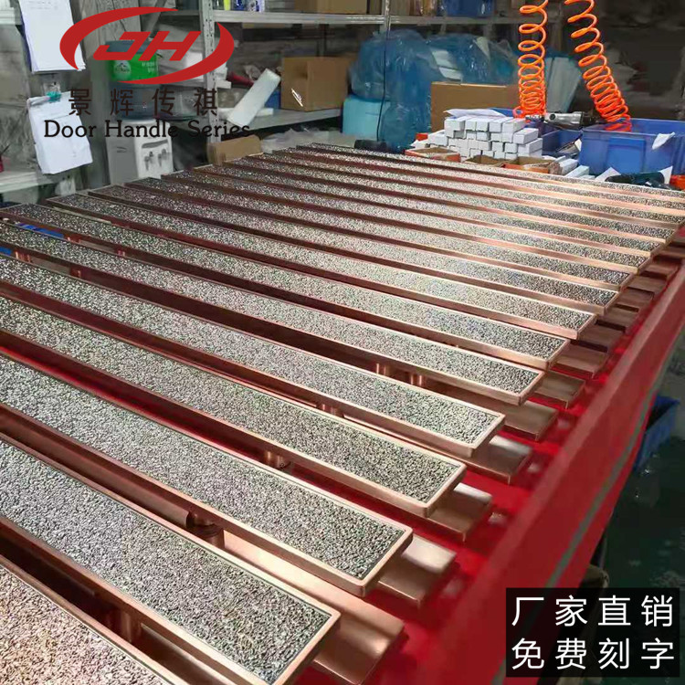 新款简约酒店包厢木门拉手现代中式古铜色玻璃门推拉门大拉手